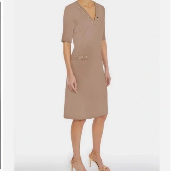 Ming Wang short sleeve grommet lacing dress - Soft Knit - S - NWT - Picture 2 of 8